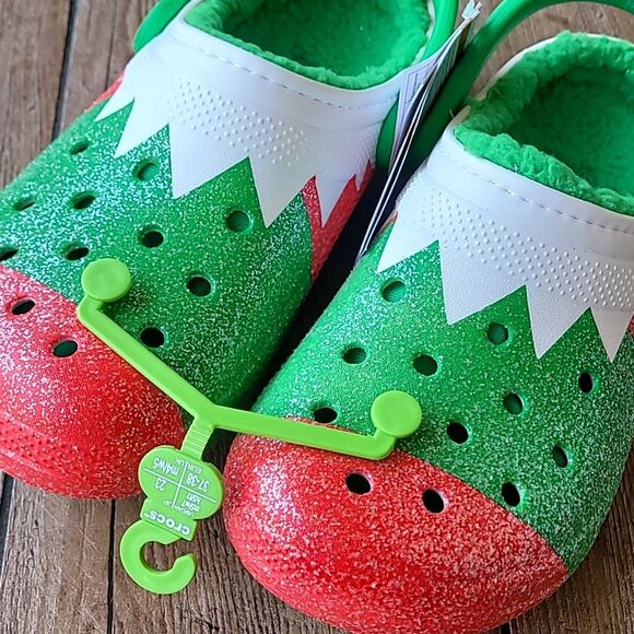 CROCS Classic Lined Clog Holiday Elf Women's Size 7 Men's 5 NWT - Picture 7 of 11